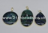 NGP2931 30*40mm - 30*50mm freeform chrysocolla gemstone pendants