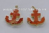 NGP2938 38*40mm – 40*45mm anchor sea sediment jasper pendants