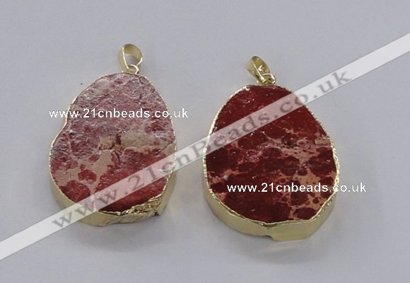 NGP2942 25*35mm – 35*45mm freeform sea sediment jasper pendants