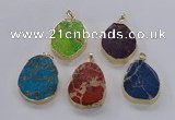 NGP2947 25*35mm – 35*45mm freeform sea sediment jasper pendants