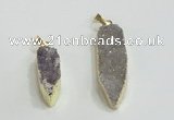 NGP2953 10*25mm - 12*40mm freeform druzy agate pendants wholesale