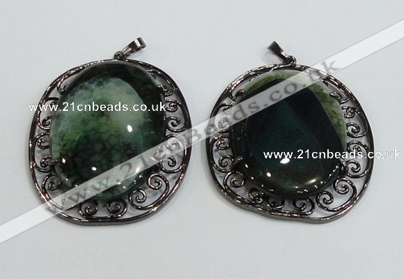 NGP2973 50*60mm oval agate gemstone pendants wholesale