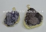 NGP2976 25*30mm – 25*35mm freeform druzy agate pendants