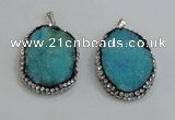 NGP2982 25*35mm – 30*40mm freeform druzy agate pendants