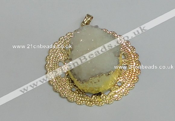 NGP2987 50mm - 52mm freeform druzy agate pendants