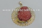 NGP2990 50mm - 52mm freeform druzy agate pendants