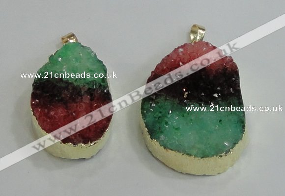 NGP2996 25*35mm – 30*40mm freeform druzy agate pendants