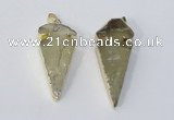 NGP3028 15*35mm – 20*50mm arrowhead lemon quartz gemstone pendants