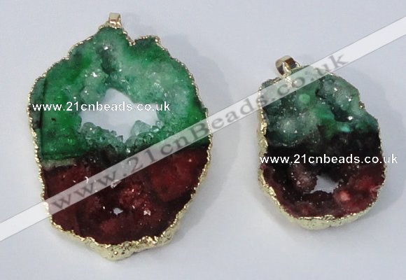 NGP3035 30*45mm – 40*60mm freeform druzy agate pendants