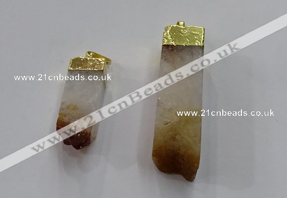 NGP3041 10*35mm – 12*50mm sticks citrine gemstone pendants