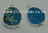 NGP3059 25*35mm – 35*45mm freeform sea sediment jasper pendants