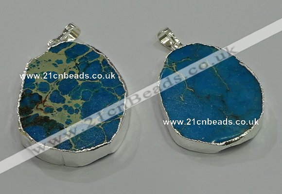 NGP3059 25*35mm – 35*45mm freeform sea sediment jasper pendants