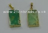 NGP3062 13*18mm – 15*25mm rectangle Australia chrysoprase pendants