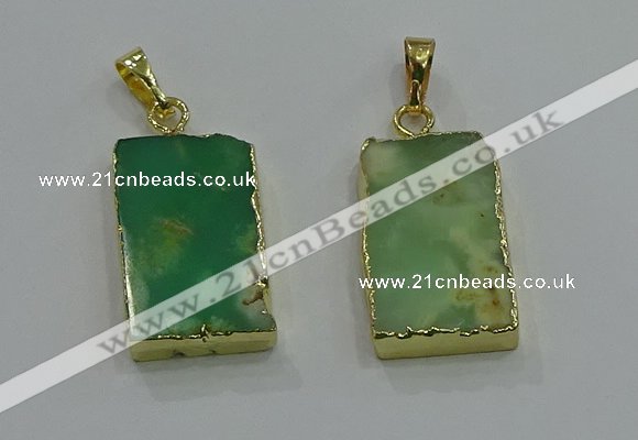 NGP3062 13*18mm – 15*25mm rectangle Australia chrysoprase pendants