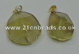 NGP3063 25*35mm – 35*45mm freeform lemon quartz pendants