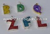 NGP3083 20*25mm - 25*30mm letter druzy agate pendants wholesale