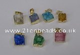 NGP3091 10*12mm - 12*14mm freeform druzy agate pendants wholesale