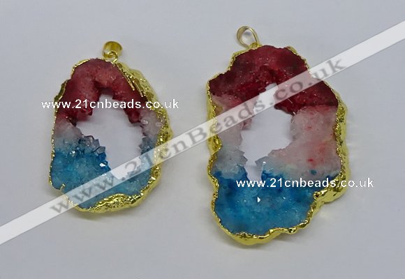 NGP3092 30*45mm – 40*60mm freeform druzy agate pendants