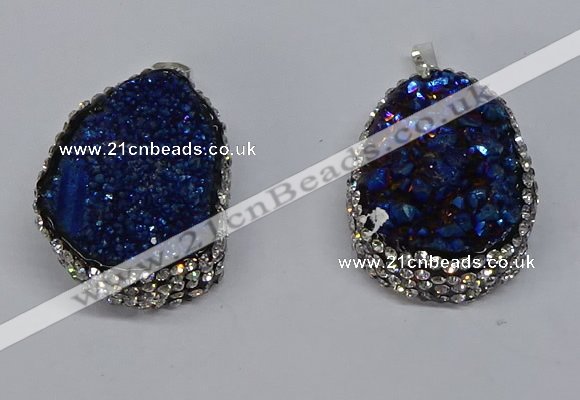 NGP3094 25*35mm – 30*40mm freeform druzy agate pendants