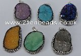 NGP3097 25*35mm – 30*40mm freeform druzy agate pendants