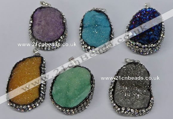 NGP3097 25*35mm – 30*40mm freeform druzy agate pendants