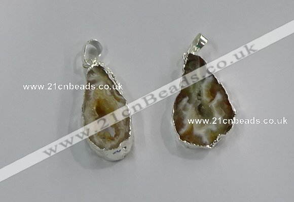 NGP3100 25*40mm - 30*50mm freeform druzy agate gemstone pendants