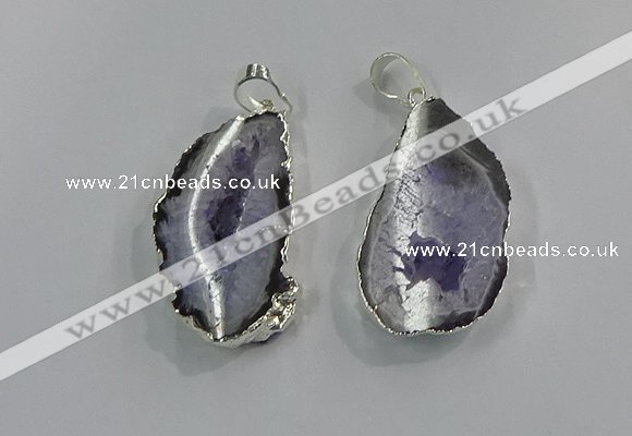 NGP3101 25*40mm - 30*50mm freeform druzy agate gemstone pendants