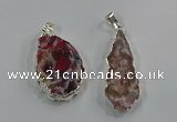 NGP3102 25*40mm - 30*50mm freeform druzy agate gemstone pendants