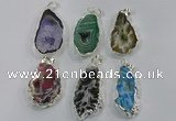 NGP3105 25*40mm - 30*50mm freeform druzy agate gemstone pendants