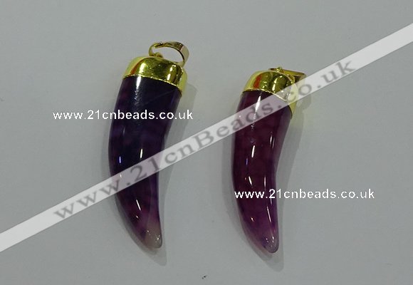 NGP3111 10*40mm - 12*45mm oxhorn agate pendants wholesale