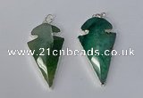 NGP3131 24*50mm - 26*55mm arrowhead agate gemstone pendants