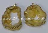 NGP3136 25*35mm - 40*50mm freeform plated druzy agate pendants