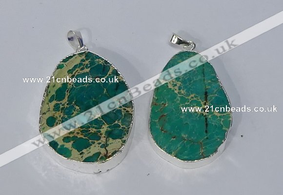 NGP3154 25*35mm - 35*45mm freeform sea sediment jasper pendants