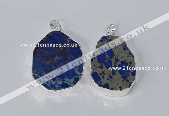 NGP3155 25*35mm - 35*45mm freeform sea sediment jasper pendants