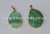 NGP3158 25*35mm - 30*40mm freeform green fluorite gemstone pendants