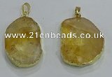 NGP3160 25*35mm - 30*40mm freeform citrine gemstone pendants