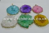 NGP3201 35*40mm - 45*50mm freeform druzy agate pendants