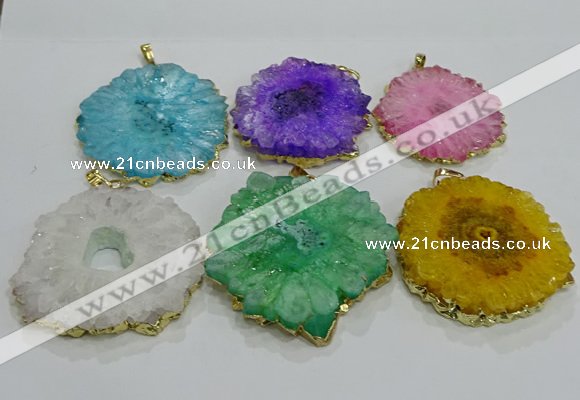 NGP3201 35*40mm - 45*50mm freeform druzy agate pendants