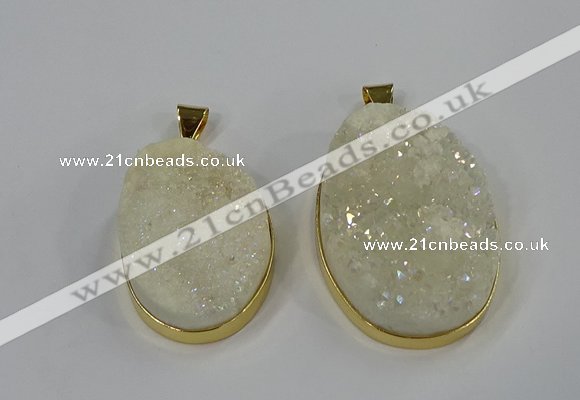 NGP3210 30*40mm - 35*45mm freeform druzy agate pendants