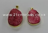 NGP3213 30*40mm - 35*45mm freeform druzy agate pendants