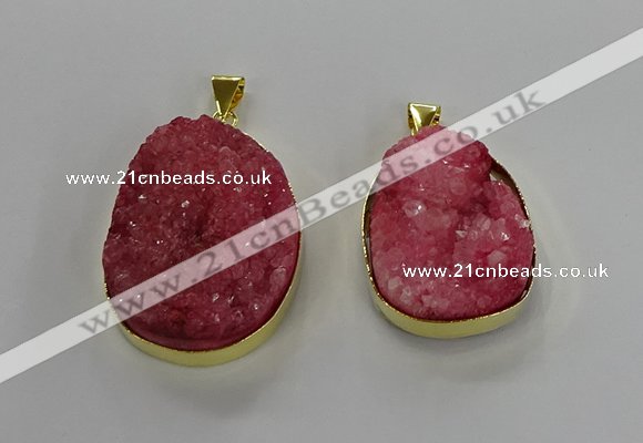 NGP3213 30*40mm - 35*45mm freeform druzy agate pendants