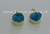 NGP3258 20mm - 22mm coin druzy agate pendants wholesale