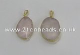 NGP3270 18*25mm - 30*35mm freeform rose quartz pendants