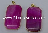 NGP3282 35*60mm octagonal agate gemstone pendants wholesale