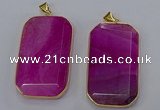 NGP3282 35*60mm octagonal agate gemstone pendants wholesale