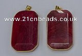 NGP3283 35*60mm octagonal agate gemstone pendants wholesale