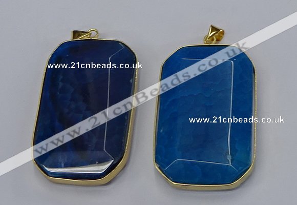 NGP3284 35*60mm octagonal agate gemstone pendants wholesale