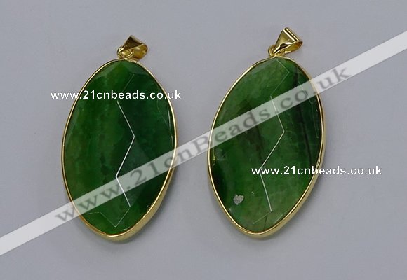 NGP3289 33*55mm faceted marquise agate gemstone pendants wholesale