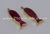 NGP3314 16*50mm - 18*52mm fish-shaped agate gemstone pendants