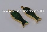 NGP3316 16*50mm - 18*52mm fish-shaped agate gemstone pendants